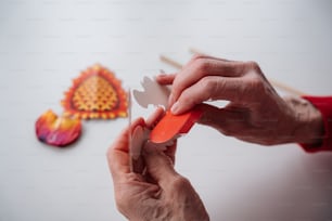 a person holding a piece of paper in their hands