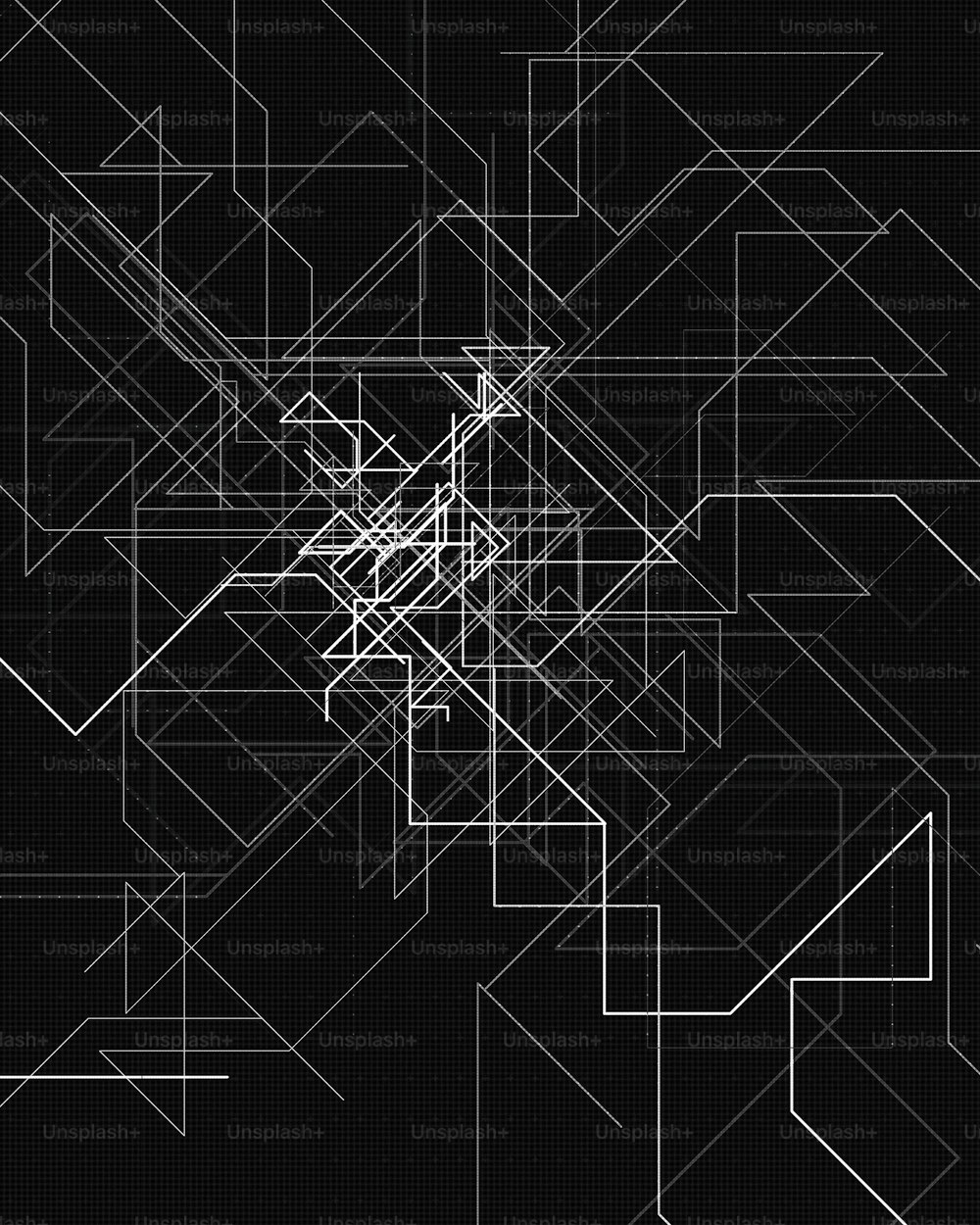 Un fond abstrait en noir et blanc avec des lignes