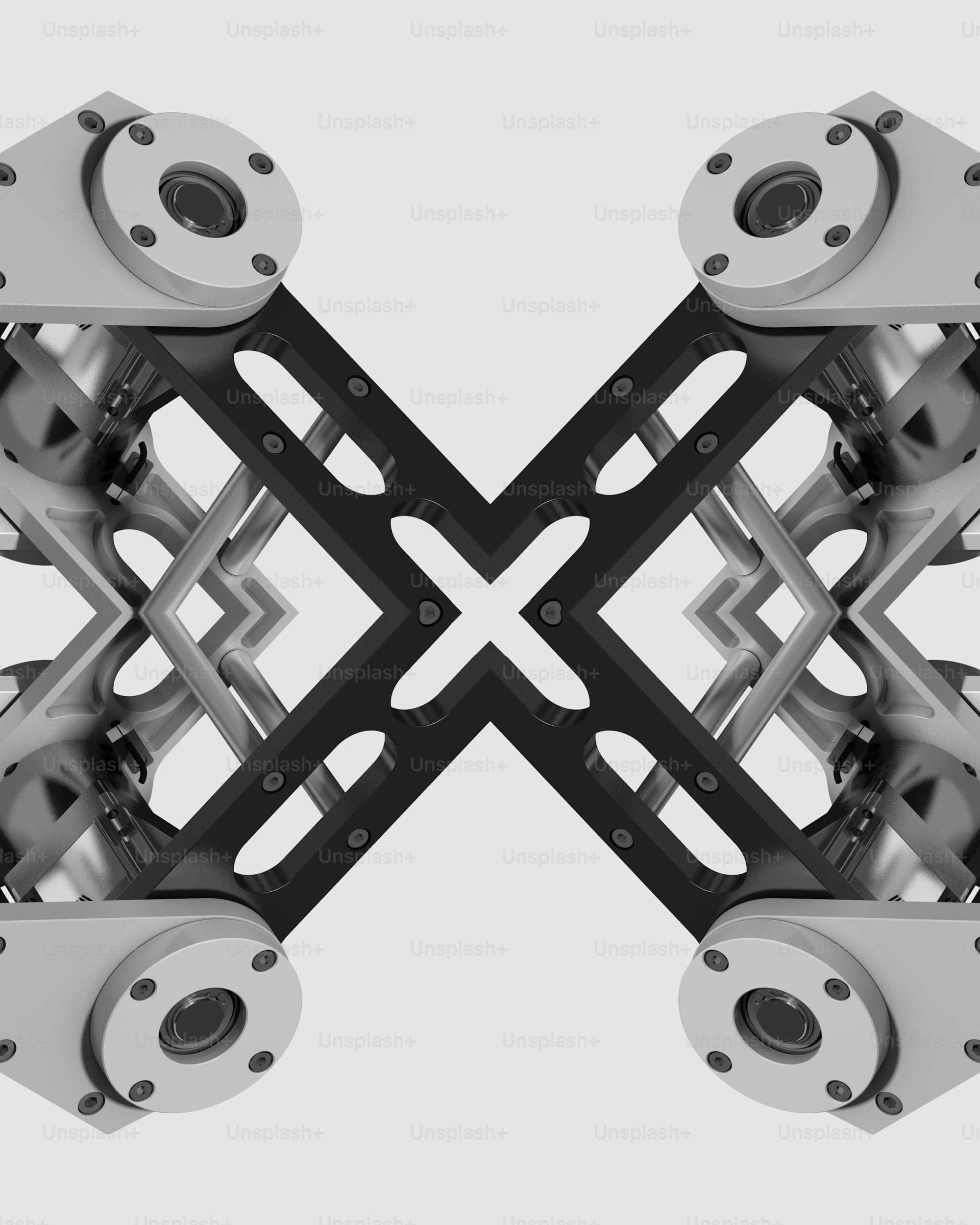 ein Schwarz-Weiß-Foto einiger Metallteile