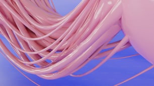 um close up de um monte de fios cor-de-rosa