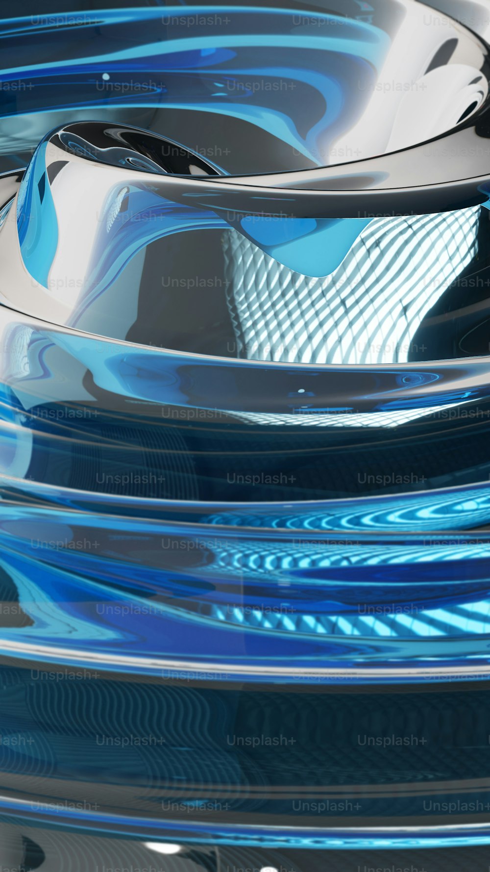 a close up of a shiny blue object