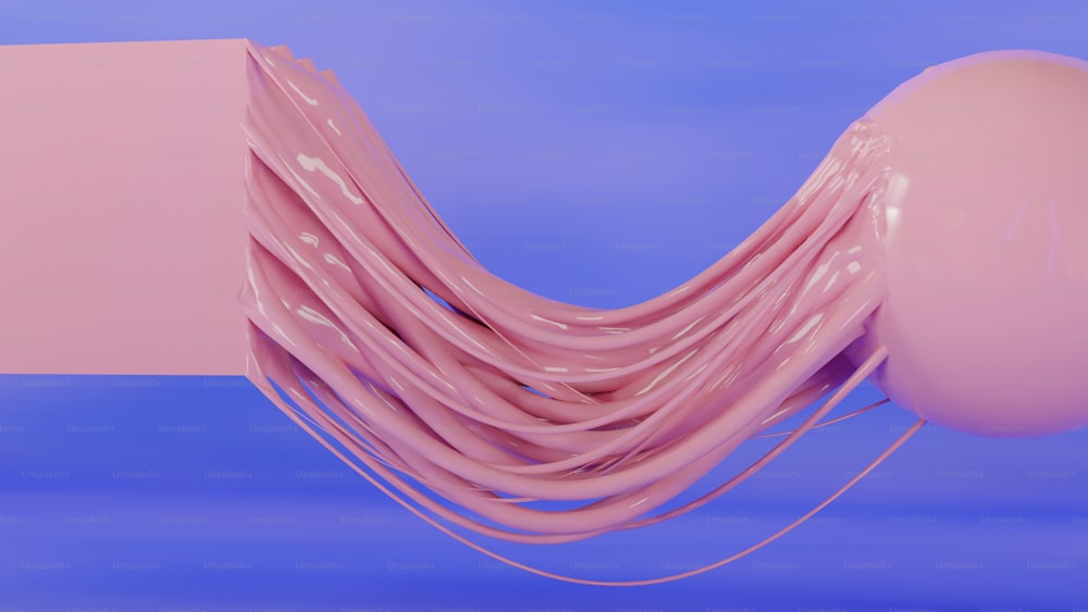 空中に浮かぶピンクの風船の束
