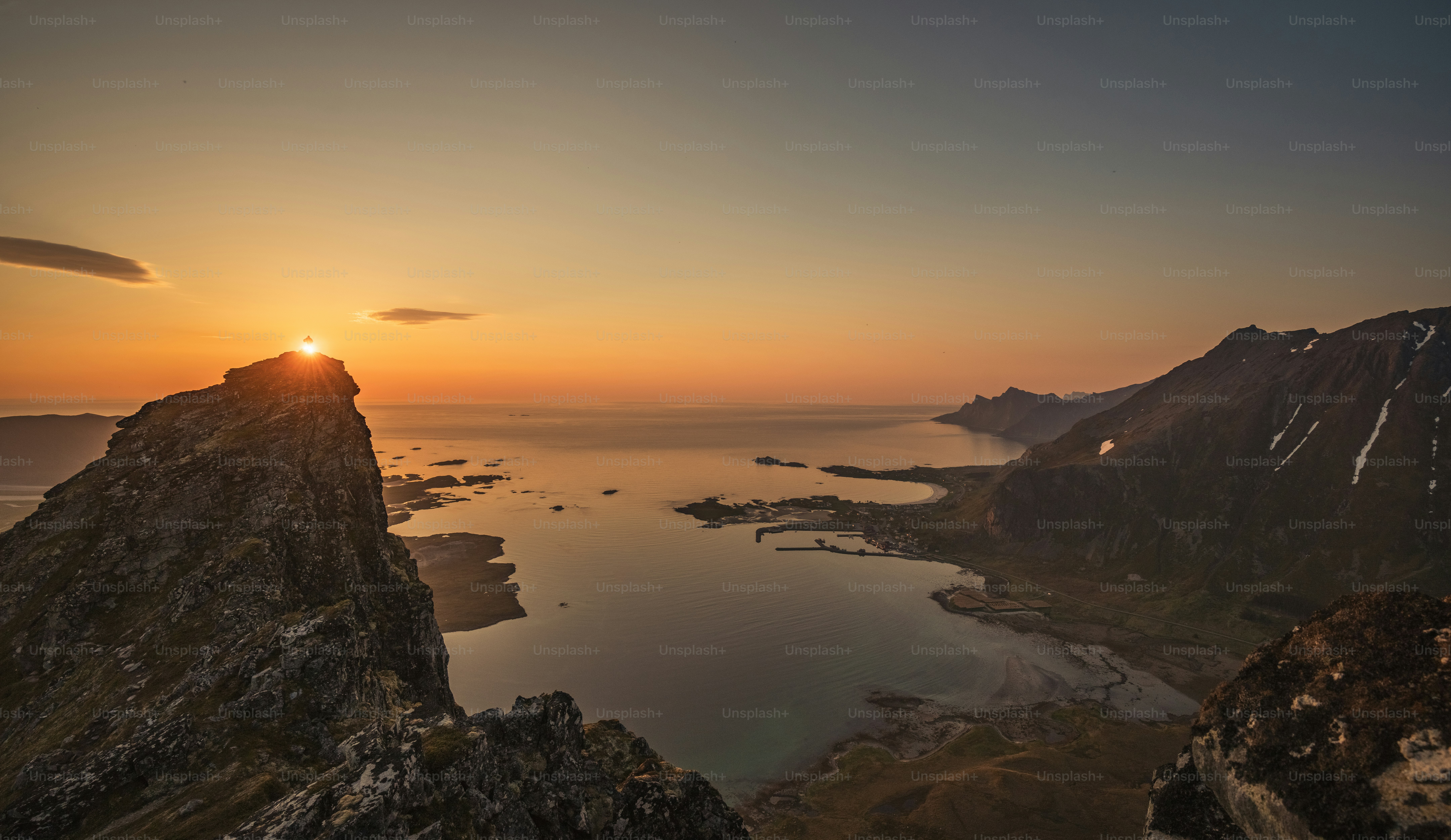 The sun is setting over a mountain range photo – Norway Image on Unsplash