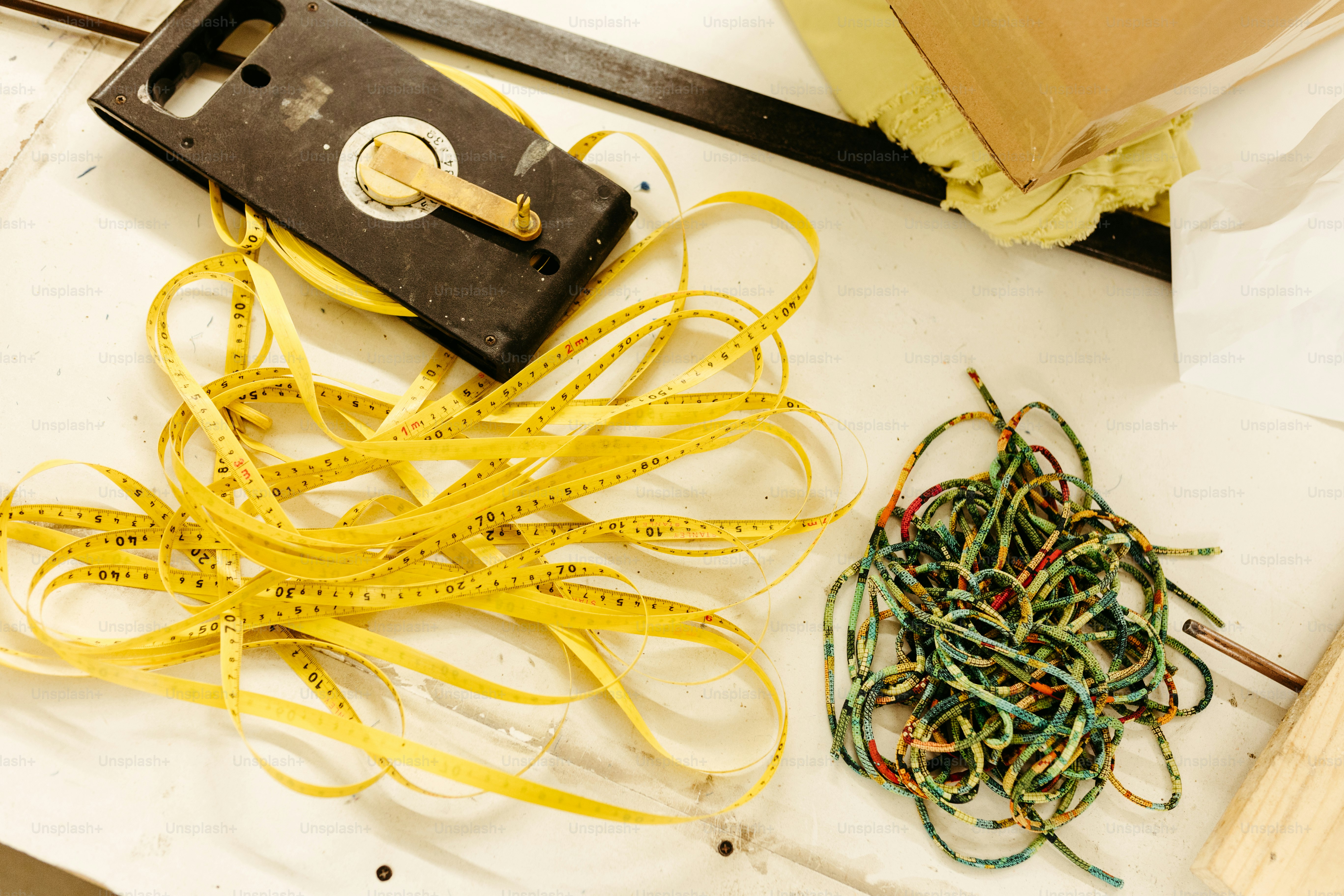 a pair of scissors and a bunch of rubber bands