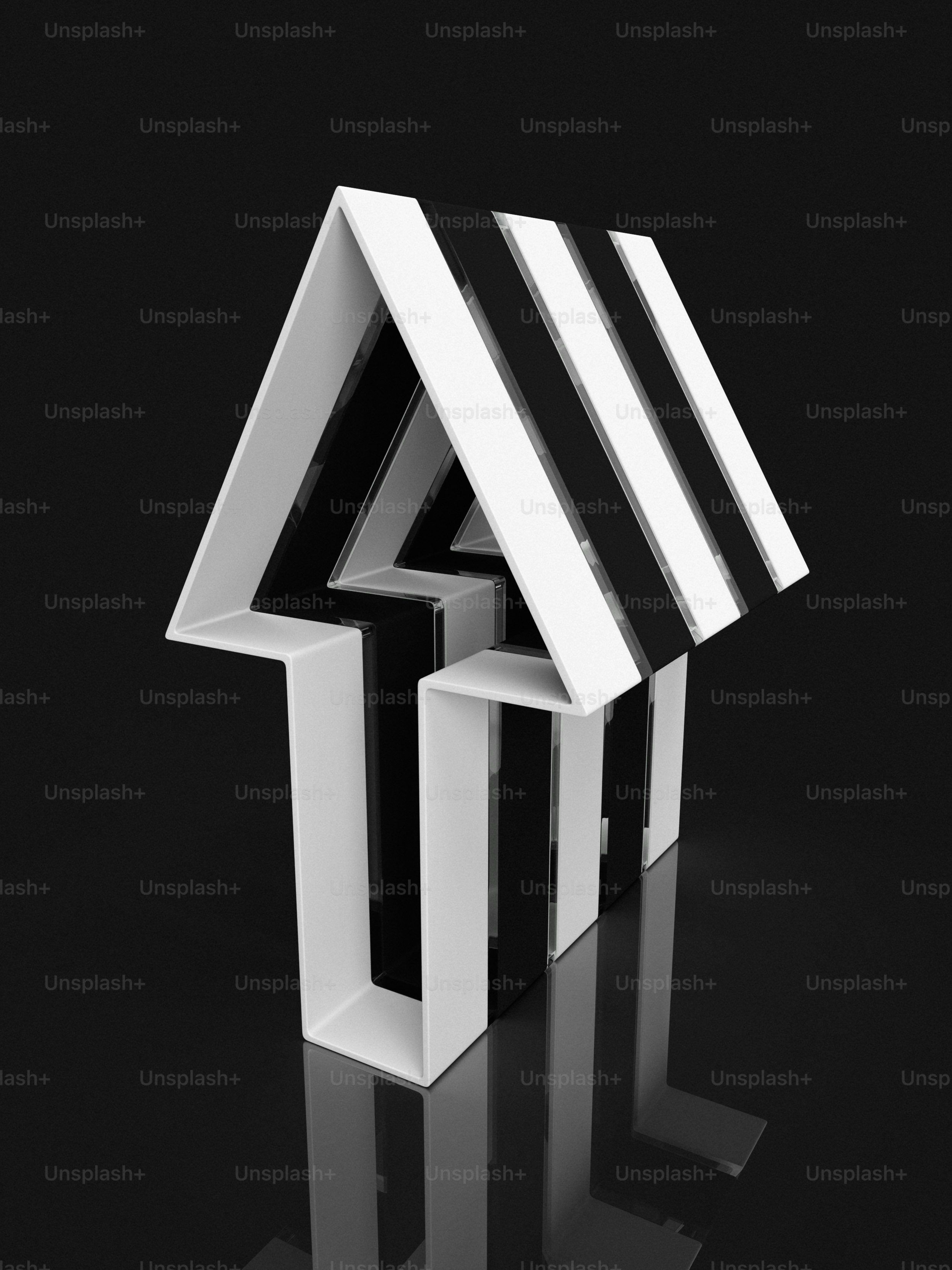 ein Schwarz-Weiß-Foto eines Hauses