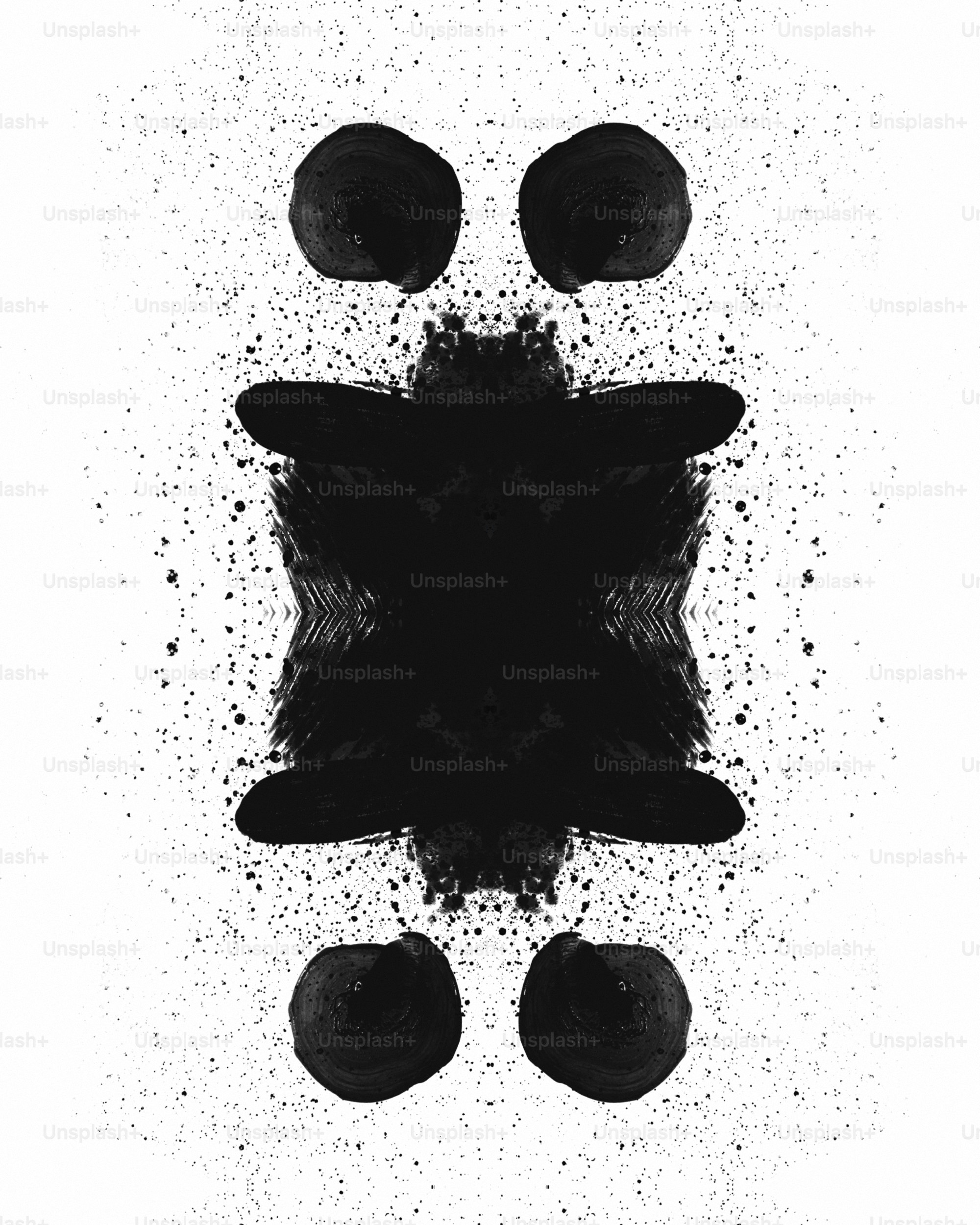 ドットが描かれた白黒の絵