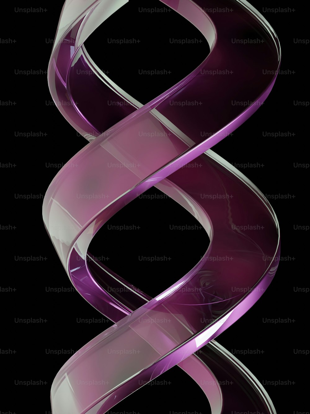 a purple swirl on a black background