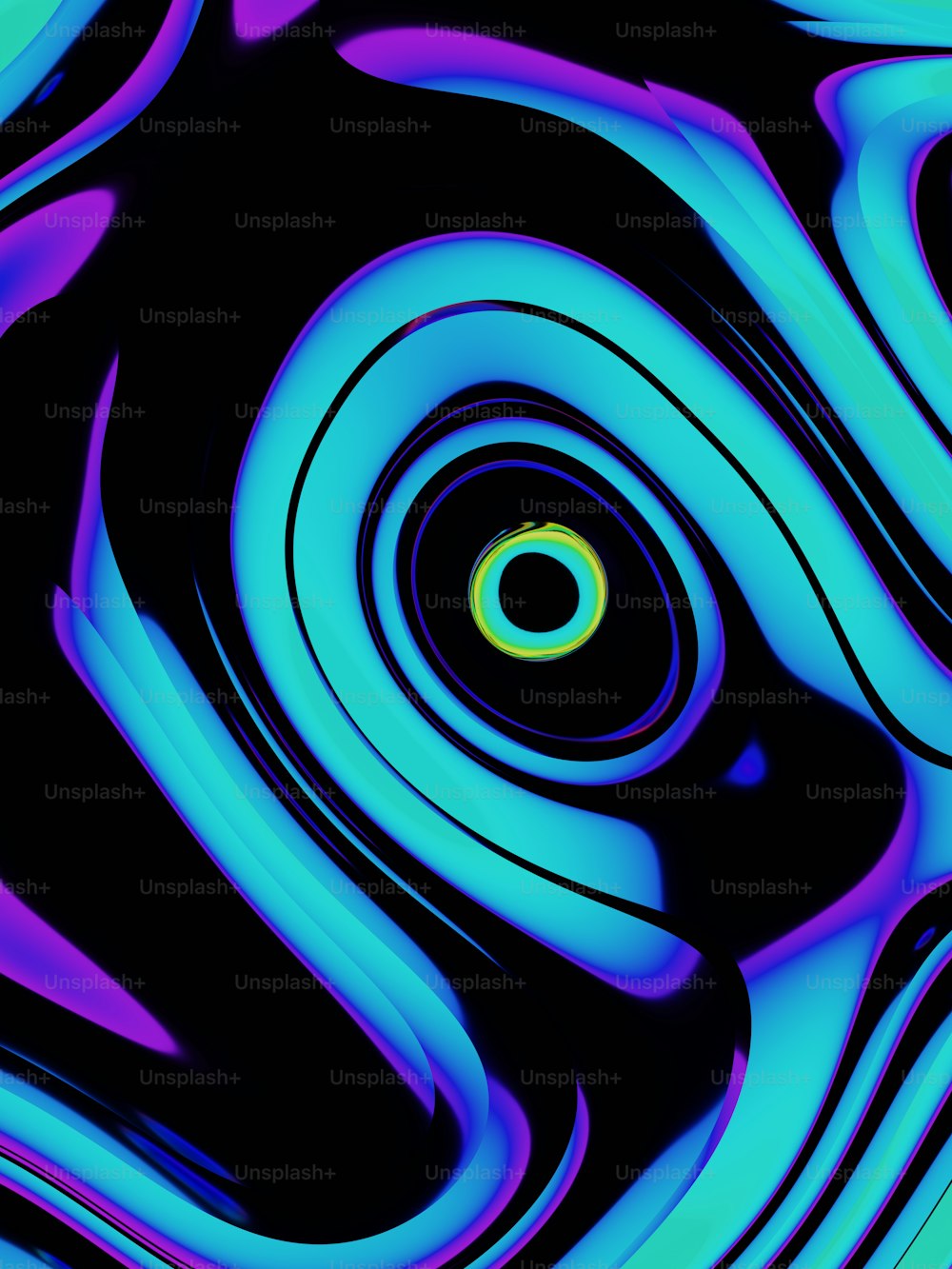 a black background with blue and purple swirls