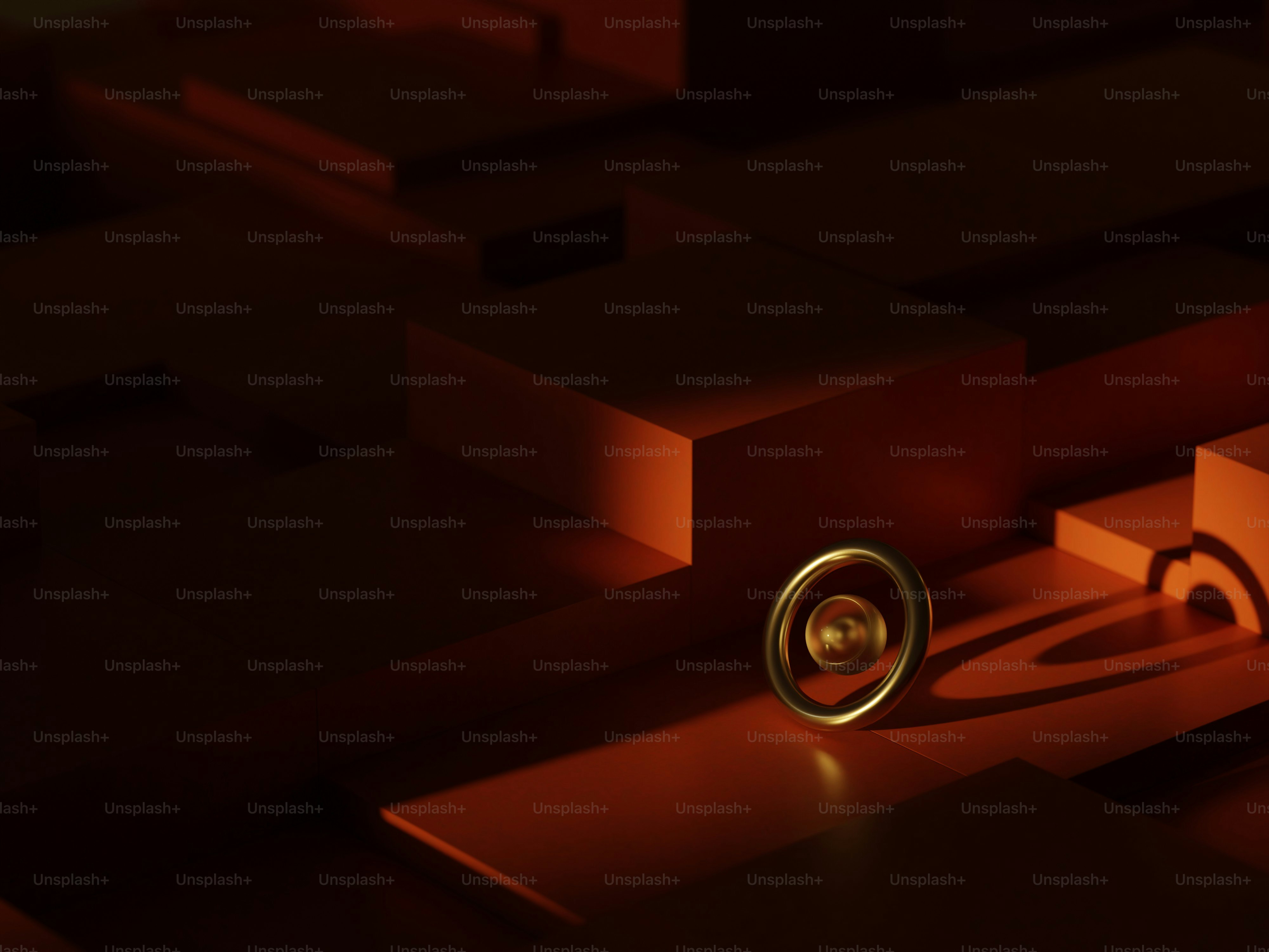 an abstract photo of a circular object in the middle of a maze