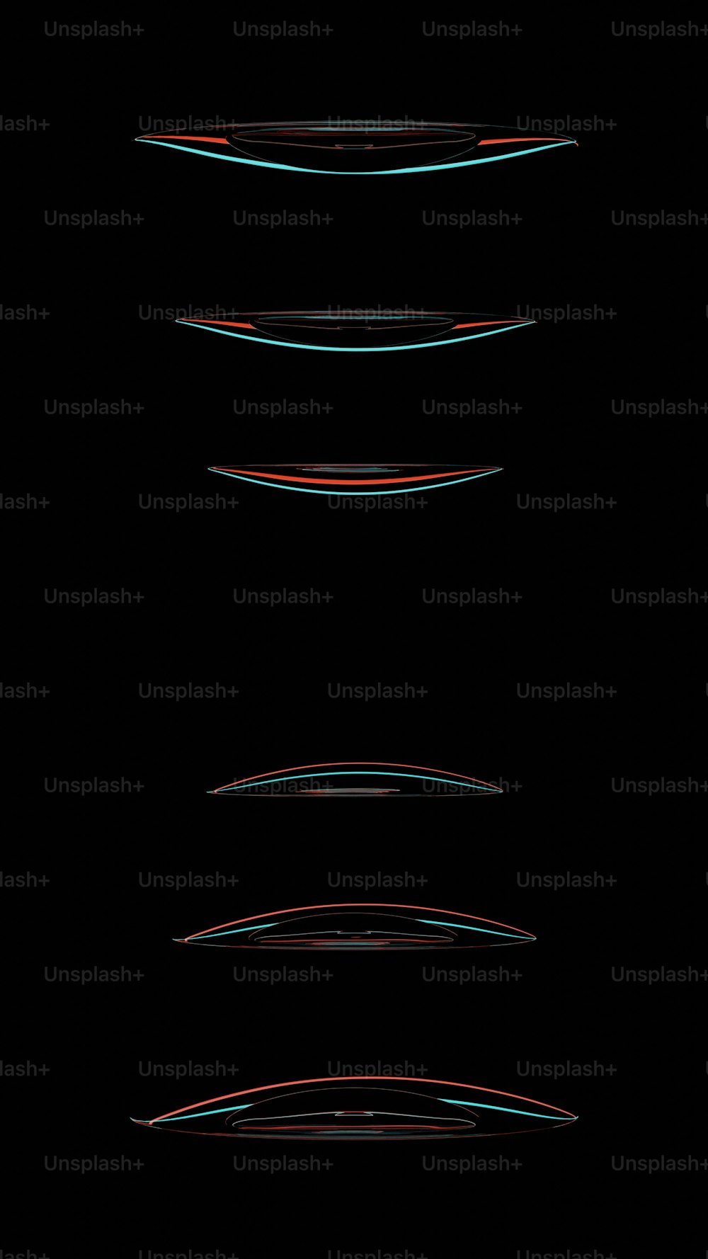 a black background with a series of curved lines