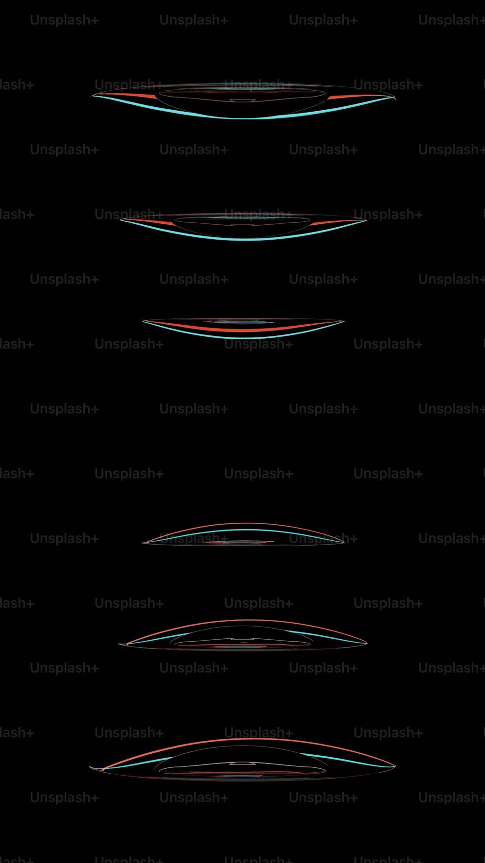 a black background with a series of curved lines