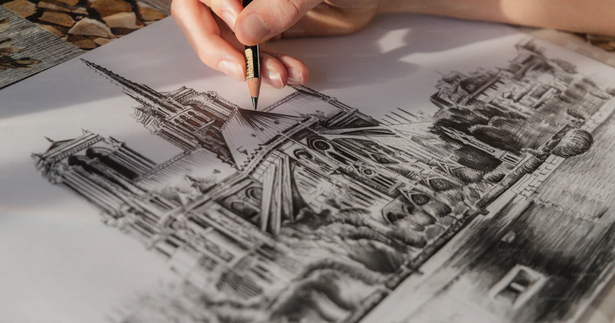 A person is drawing a picture with a pencil photo โ Art Image on Unsplash