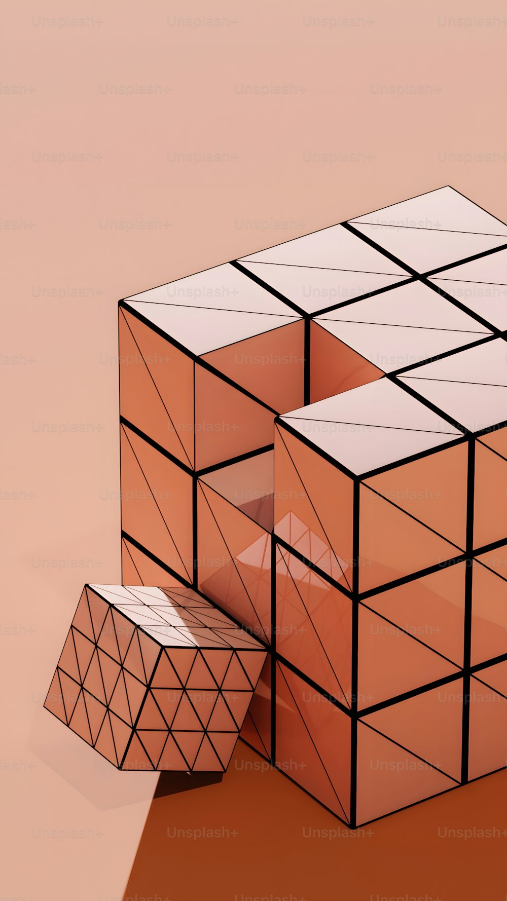 un groupe de cubes assis sur une table