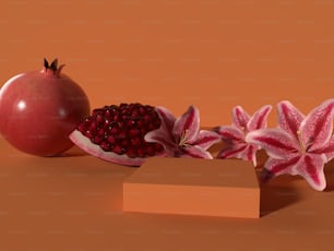 ein Granatapfel und ein Granatapfel auf einem Tisch