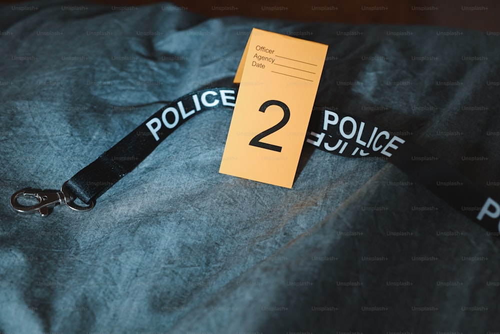 a police badge is on a police uniform