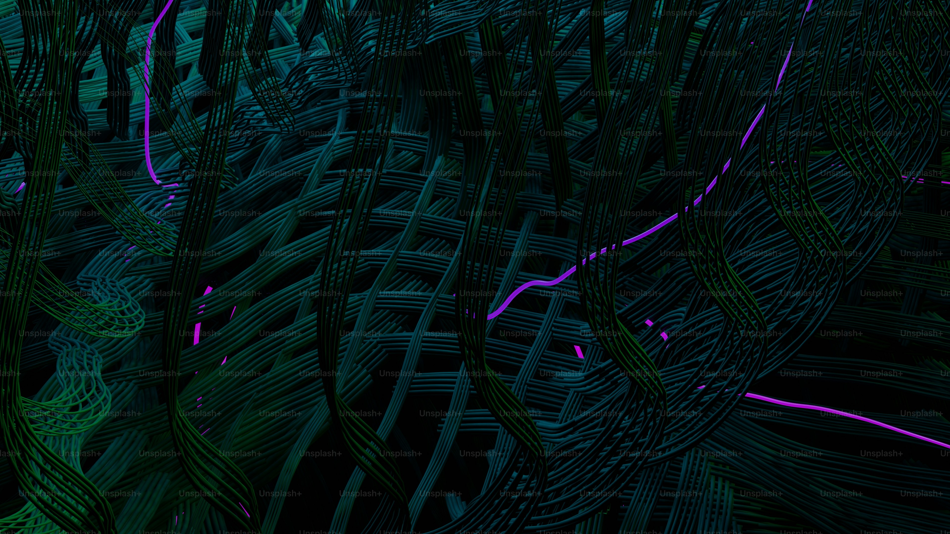 紫色のライトが付いた植物の大規模なグループ