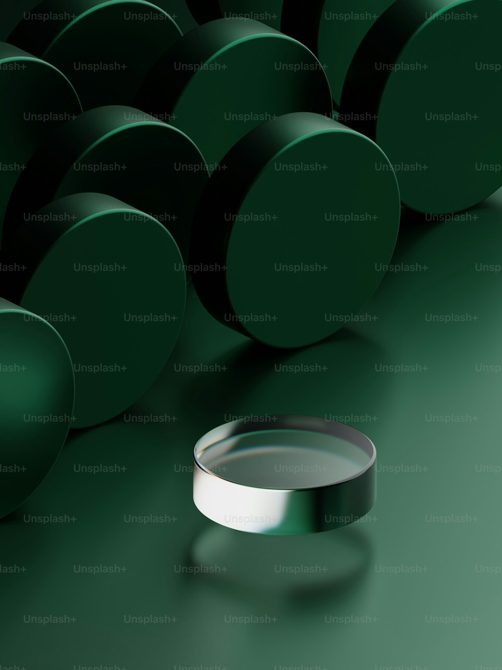 a ring sitting on top of a green surface