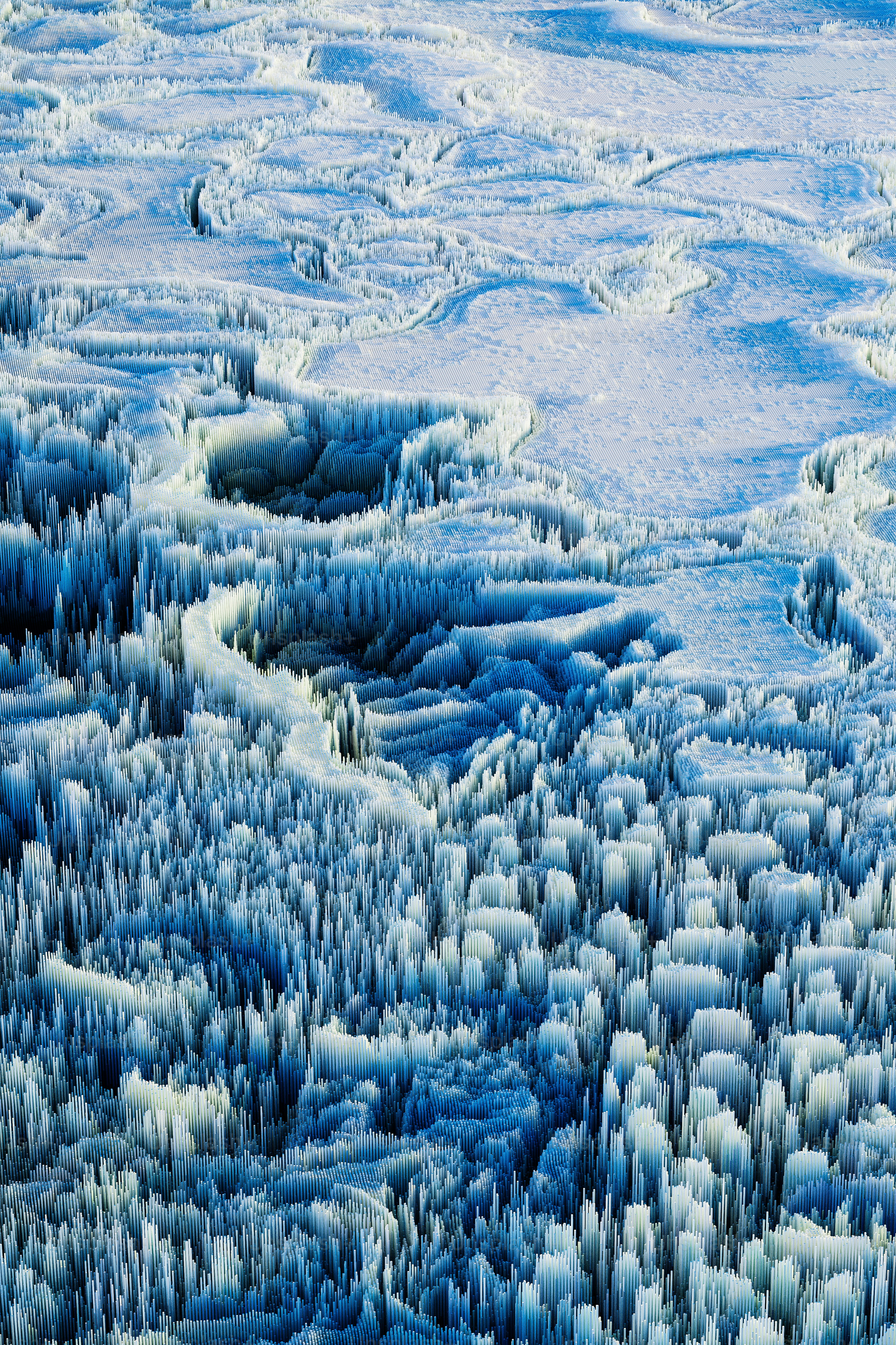 많은 양의 눈이 땅을 덮고 있습니다.