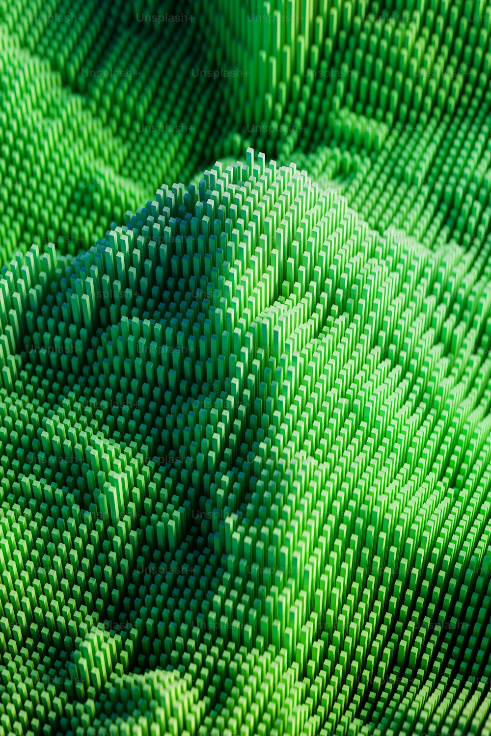 uma vista de perto de um tecido verde