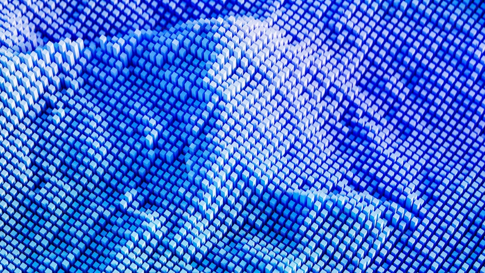 eine Nahaufnahme eines Computerbildschirms mit blauem Hintergrund