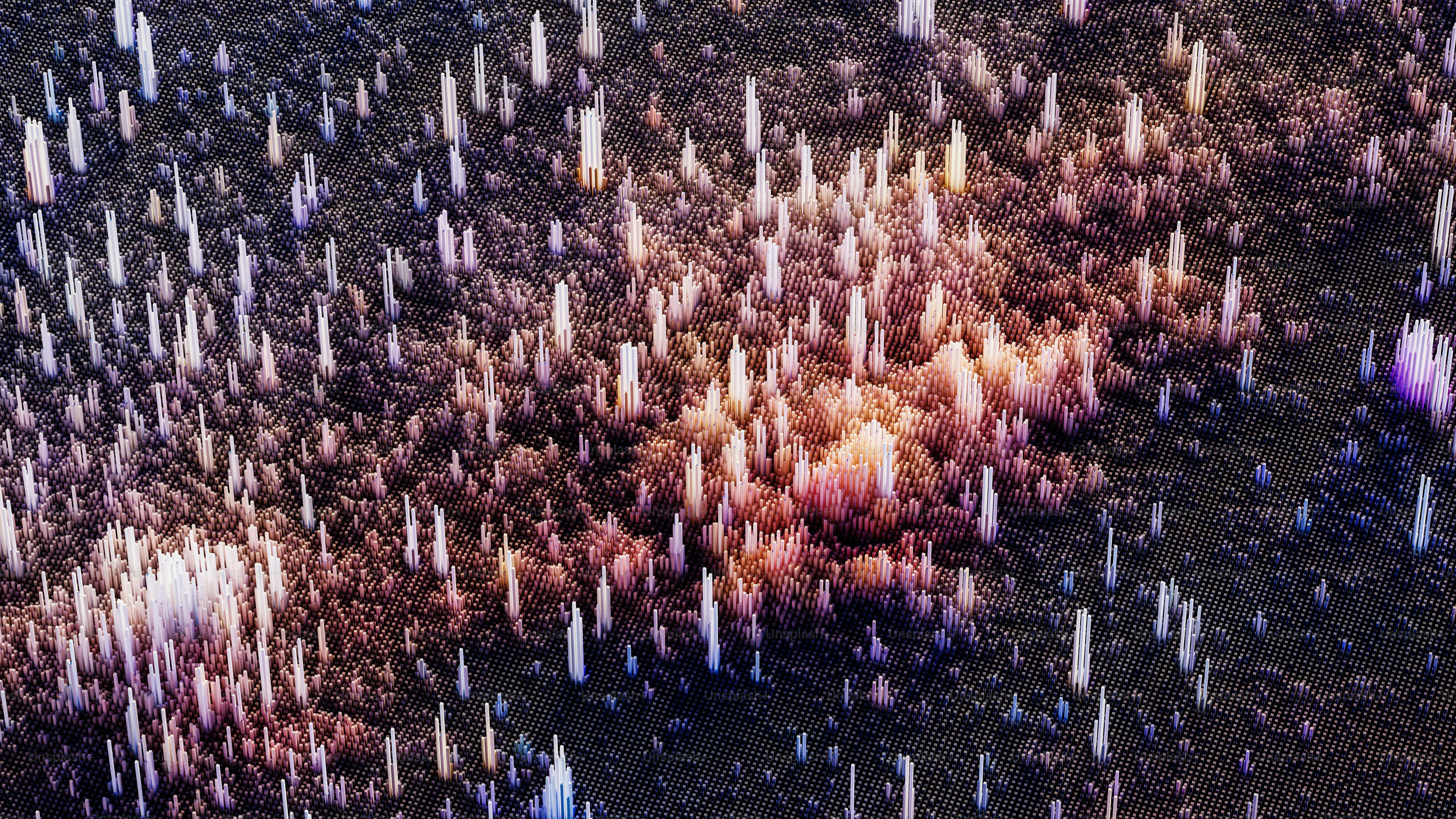 Una vista aérea de un campo con muchos árboles