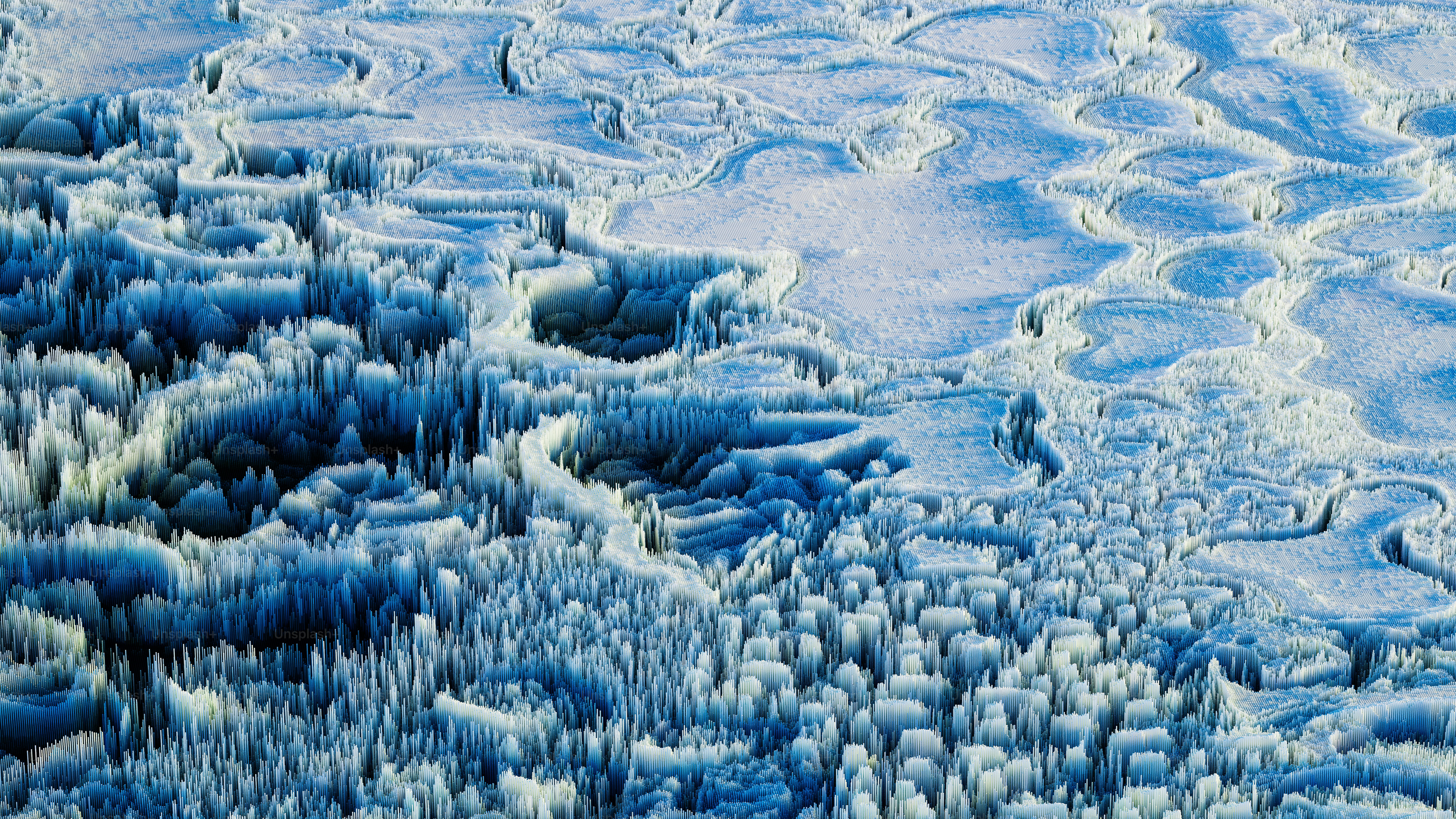 una gran cantidad de hielo en el suelo