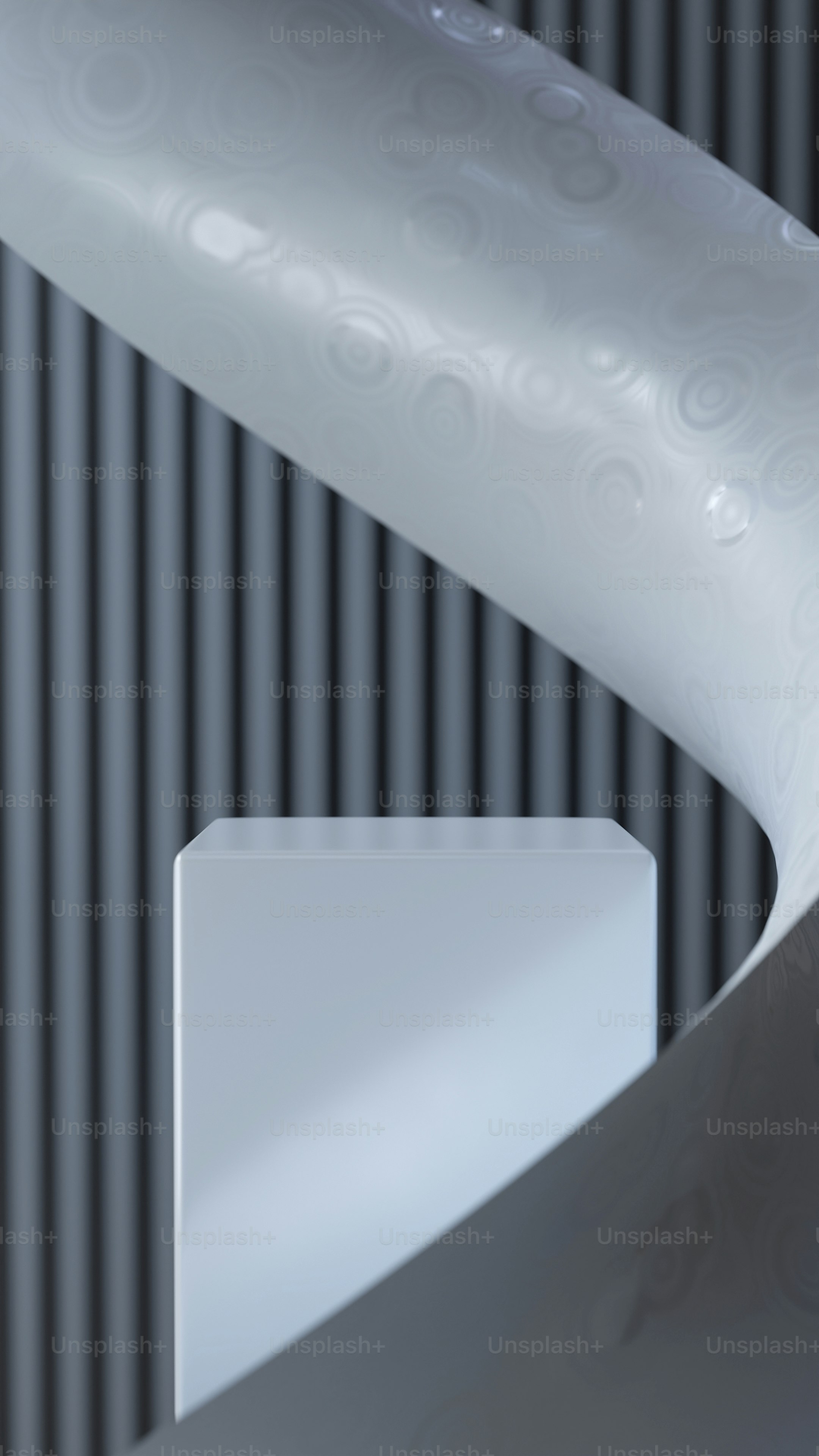 a close up of a curved white object