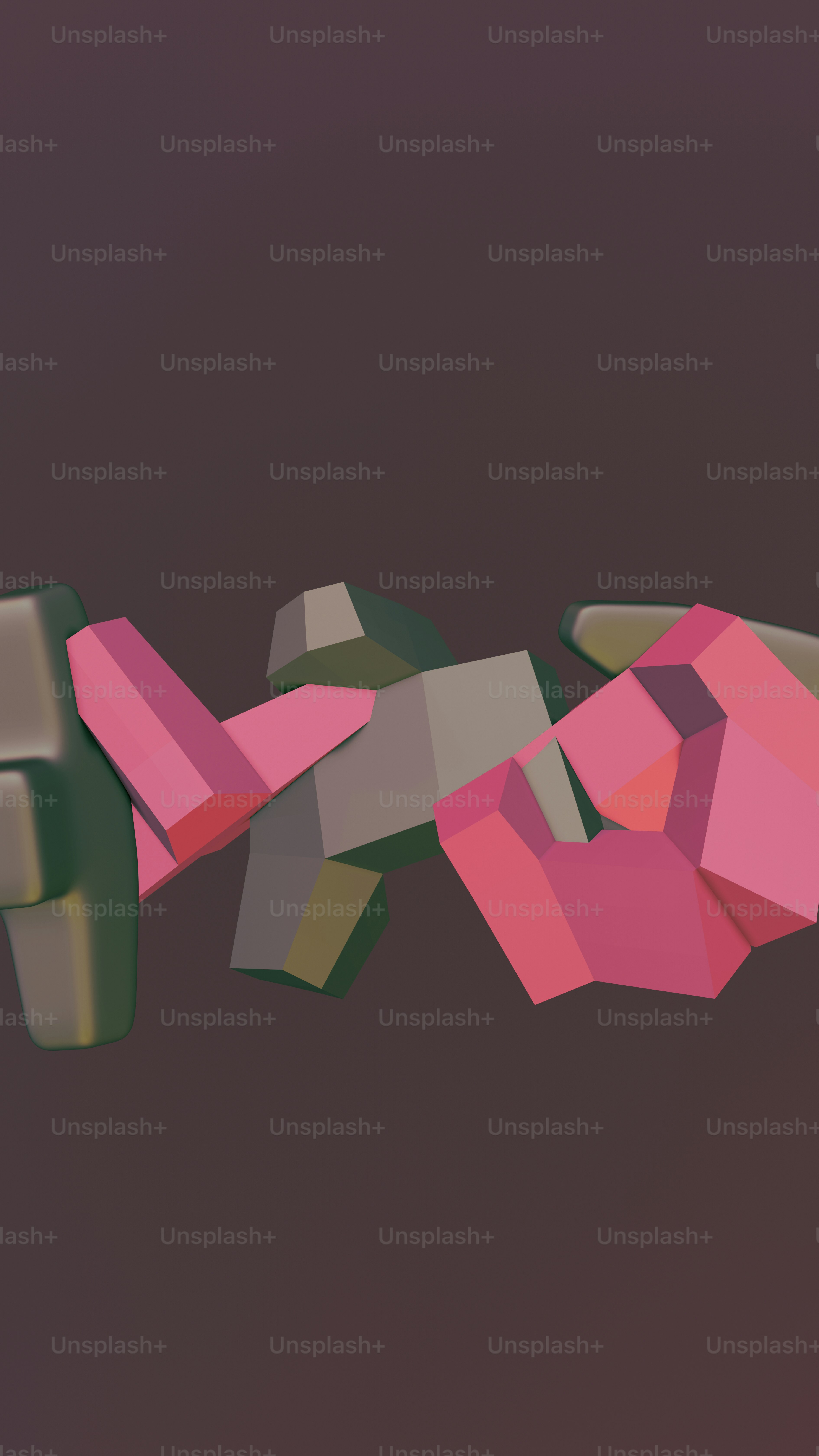 Una imagen generada por computadora de un objeto rosa y verde