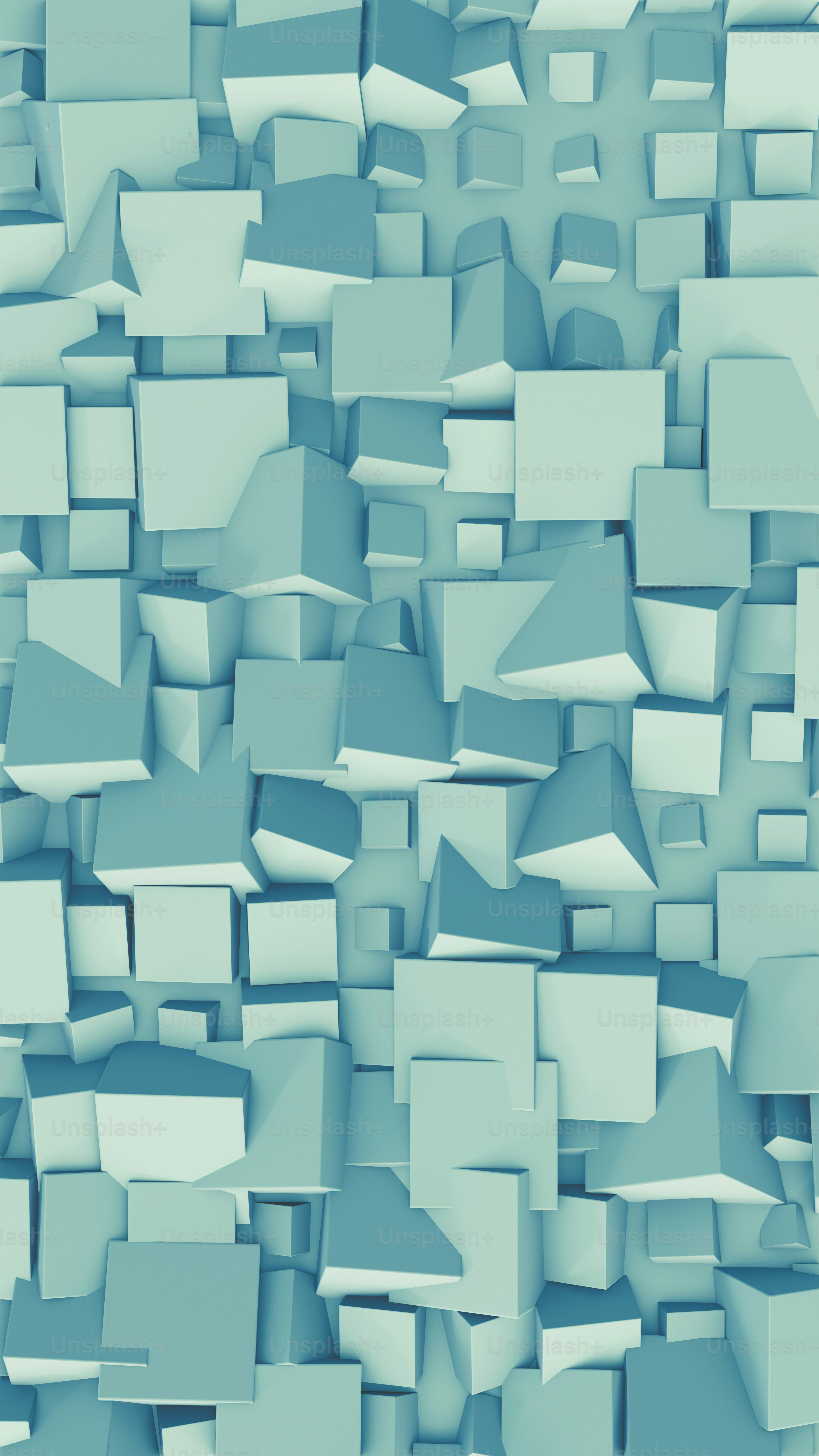 a very large group of cubes that are blue