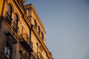 a tall building with balconies and balconies on it