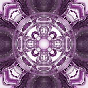an abstract purple and white design with a circular center
