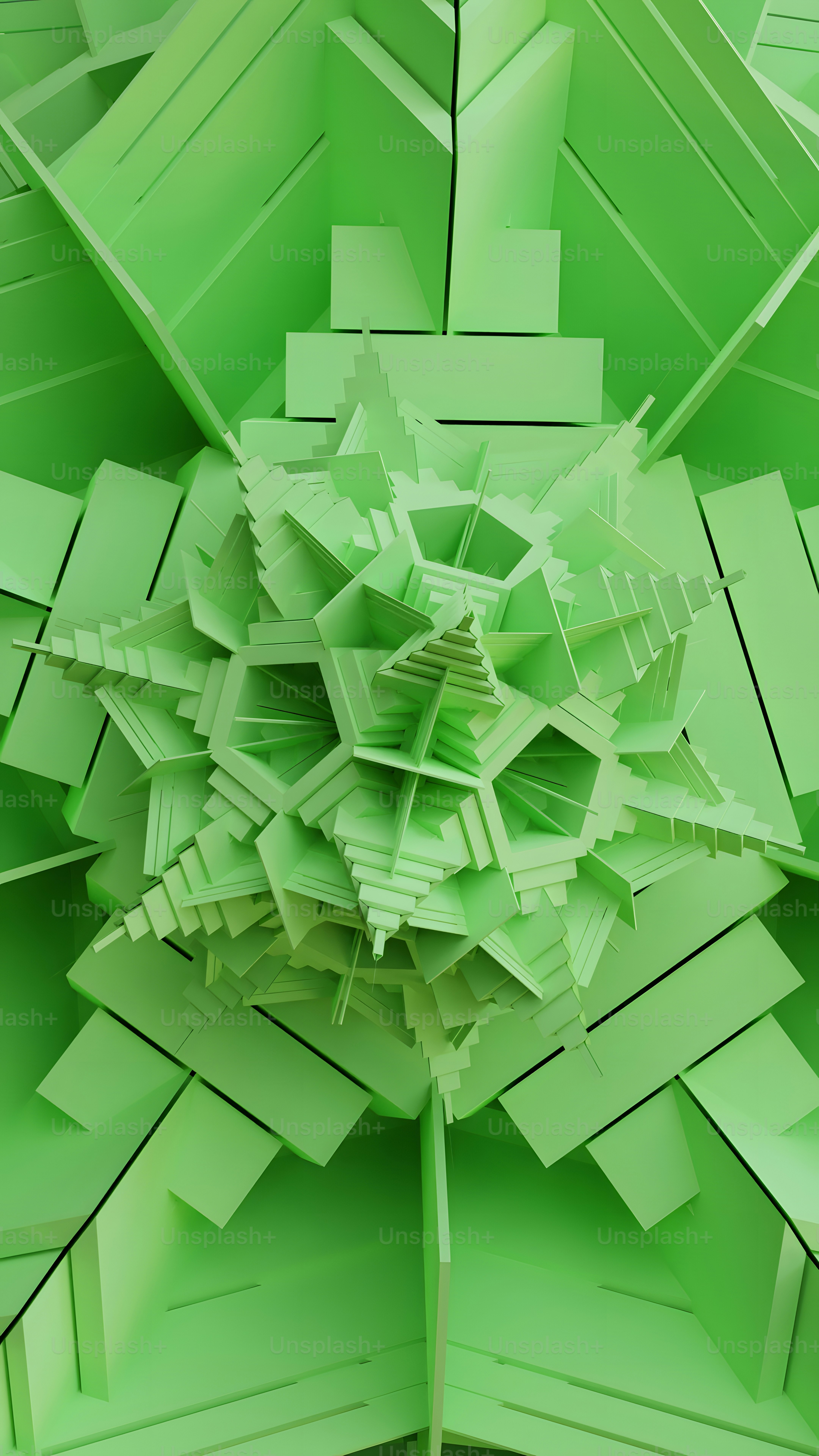 an abstract green background with a large flower