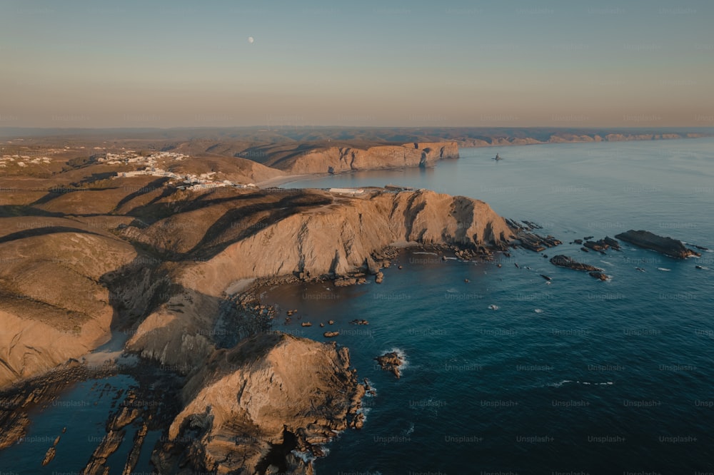 a large body of water surrounded by mountains