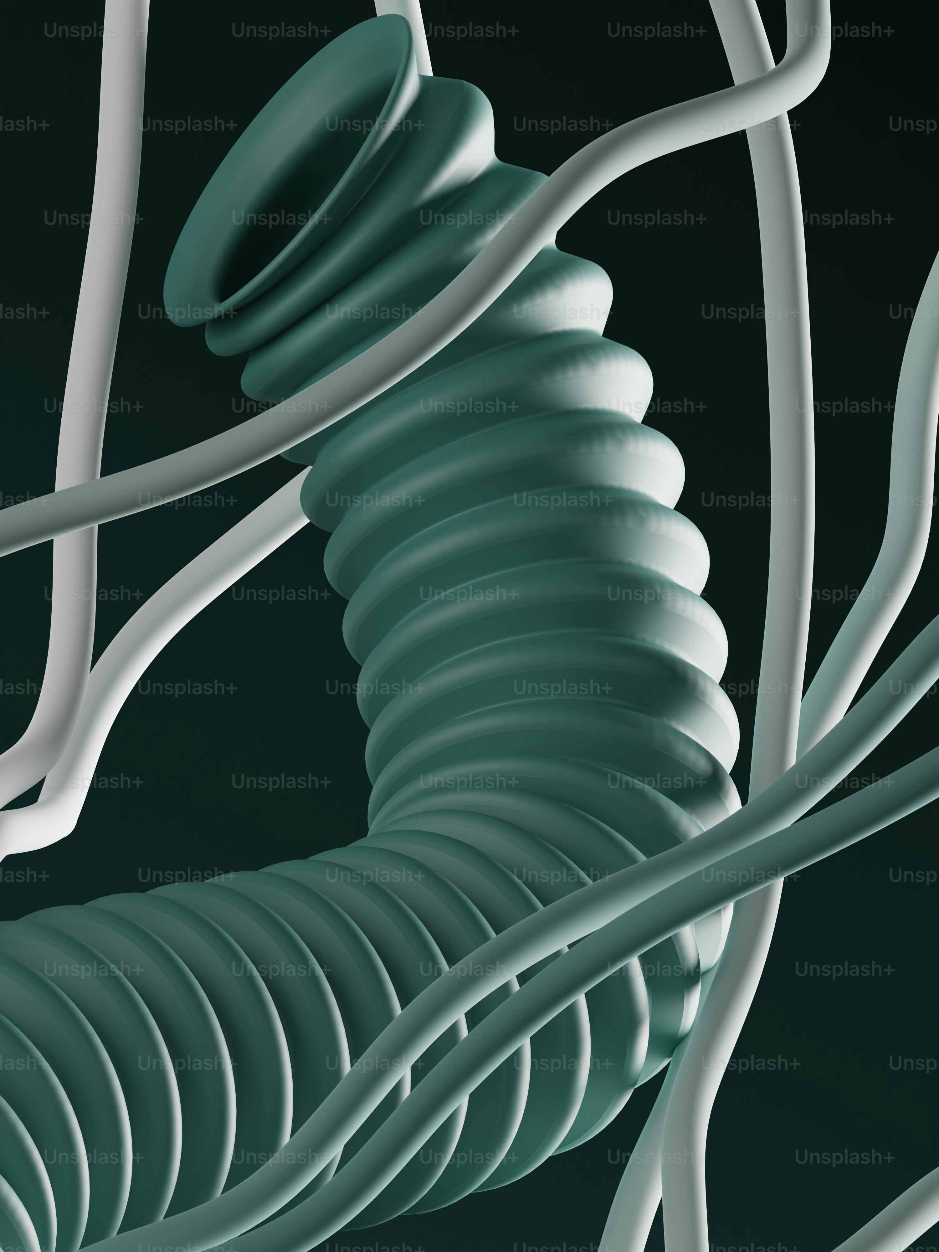 eine Nahaufnahme eines grün-weißen Objekts
