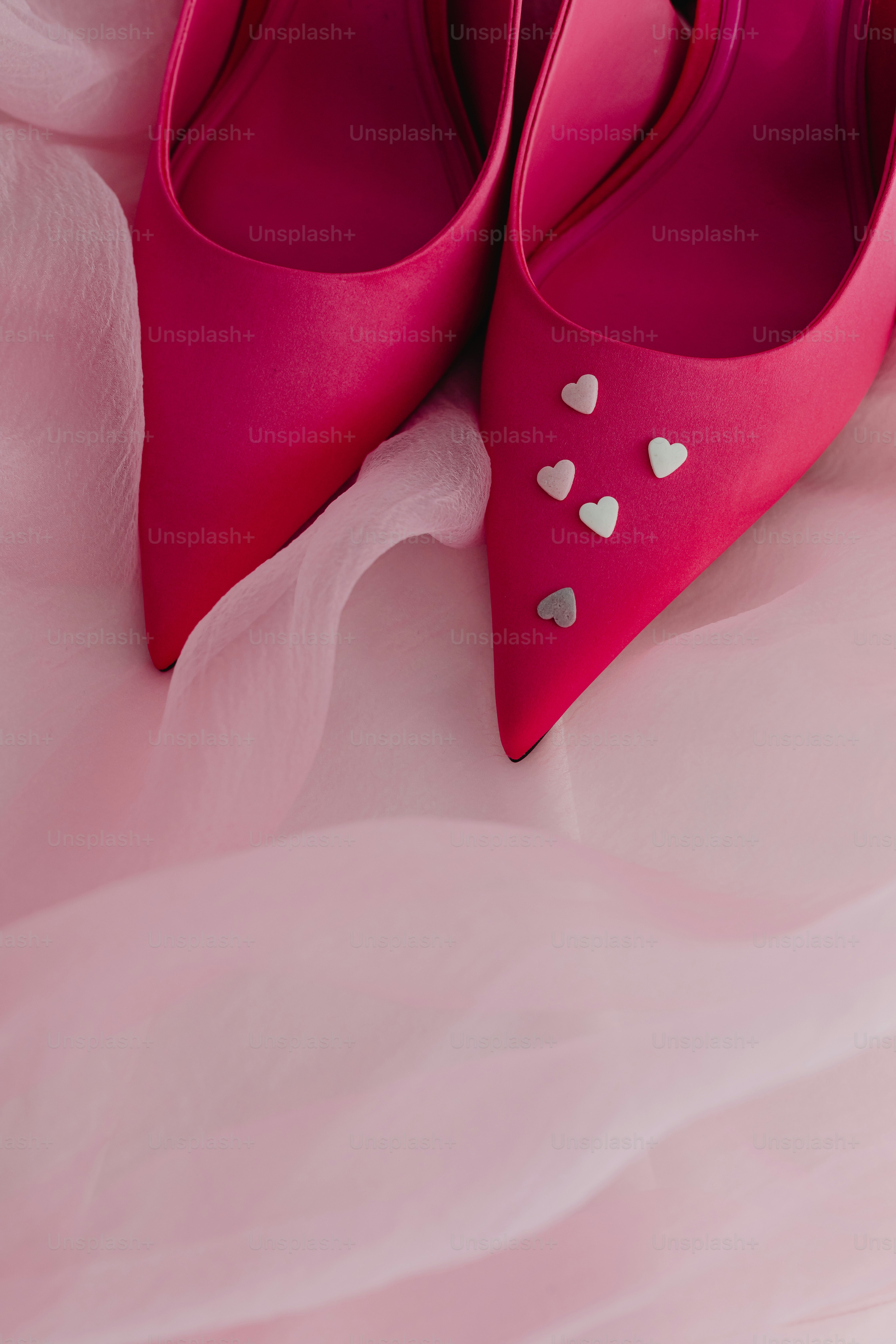 A pair of pink shoes with hearts on them photo Valentines day Image