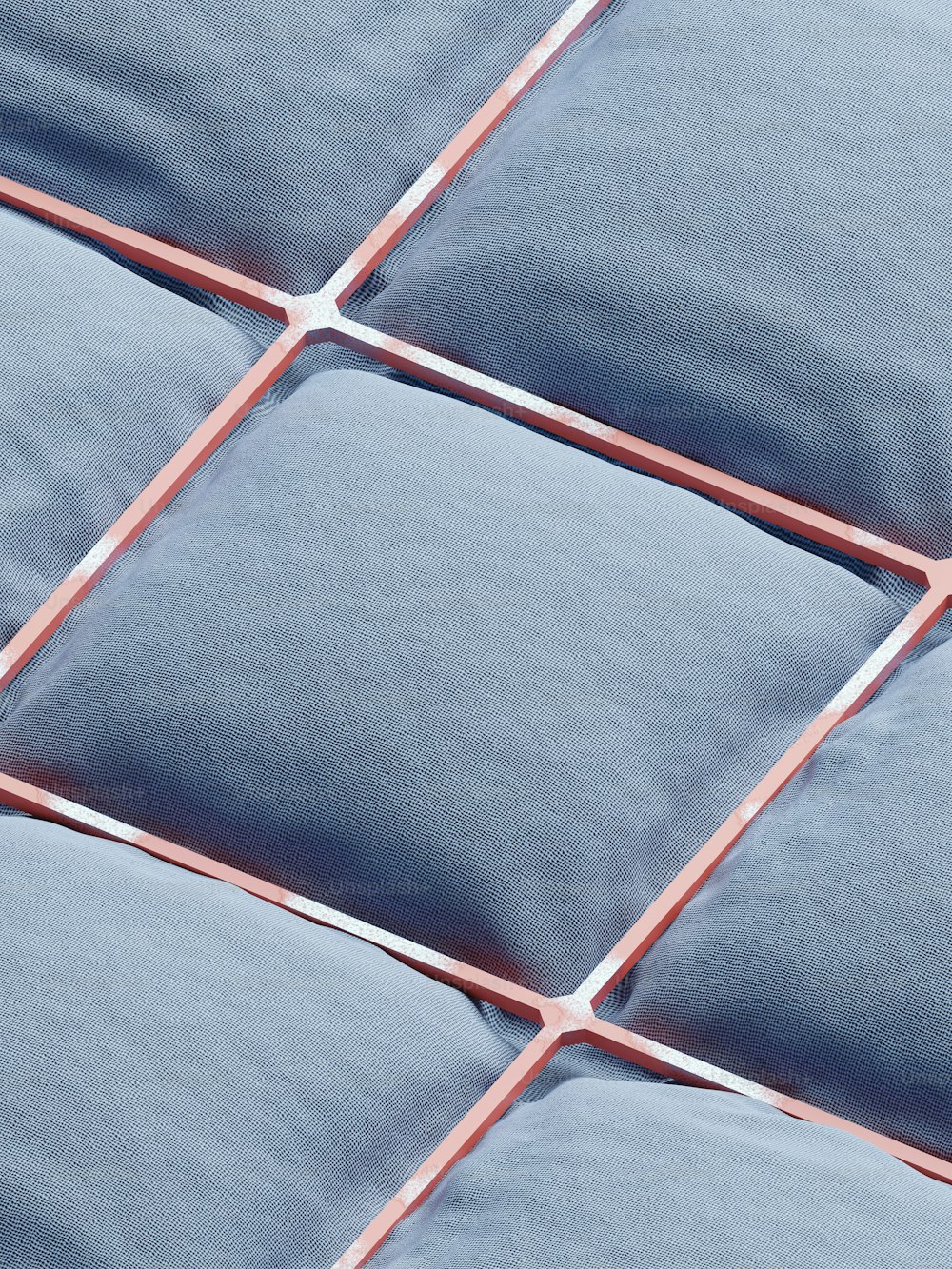 a close up of a blue and white tile pattern