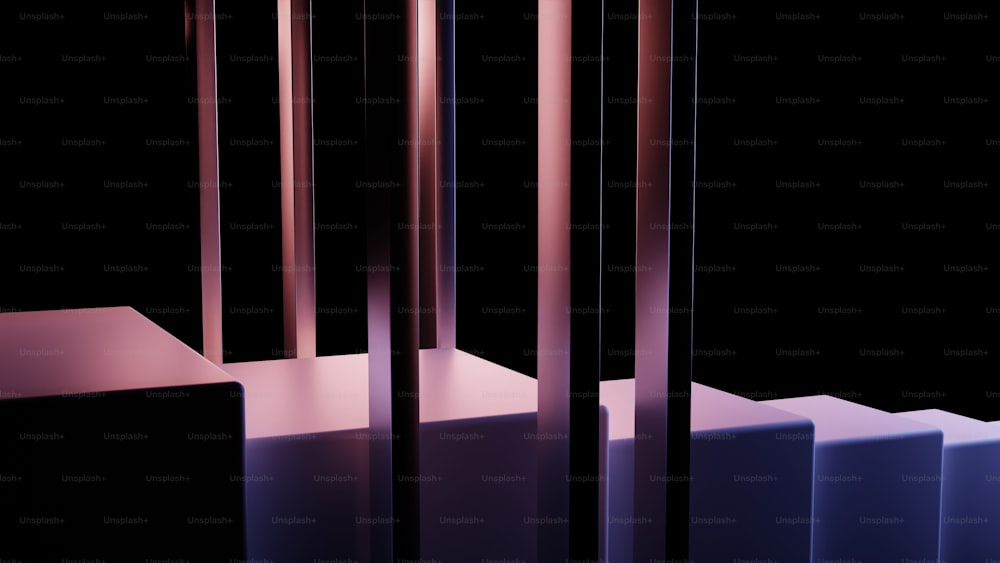 Una fila de barras de diferentes colores sobre un fondo negro