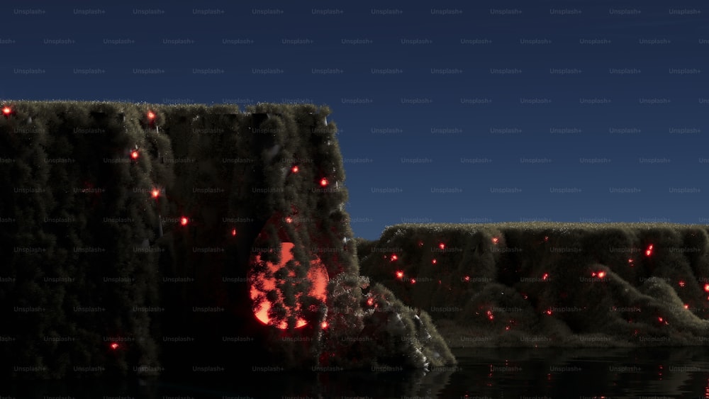 a computer generated image of lava formations in the ocean