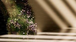 a bunch of flowers that are sitting on a table