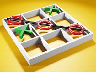 Un gioco TIC - TAC - TOE è mostrato in una scatola