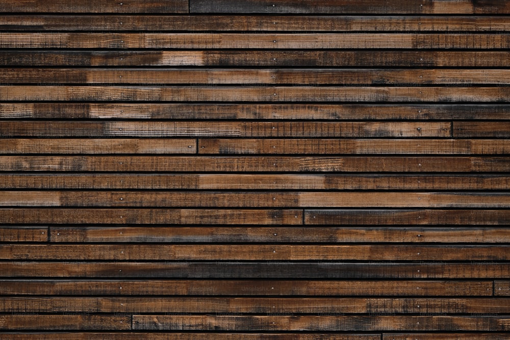 Un primer plano de una pared de madera hecha de tablones