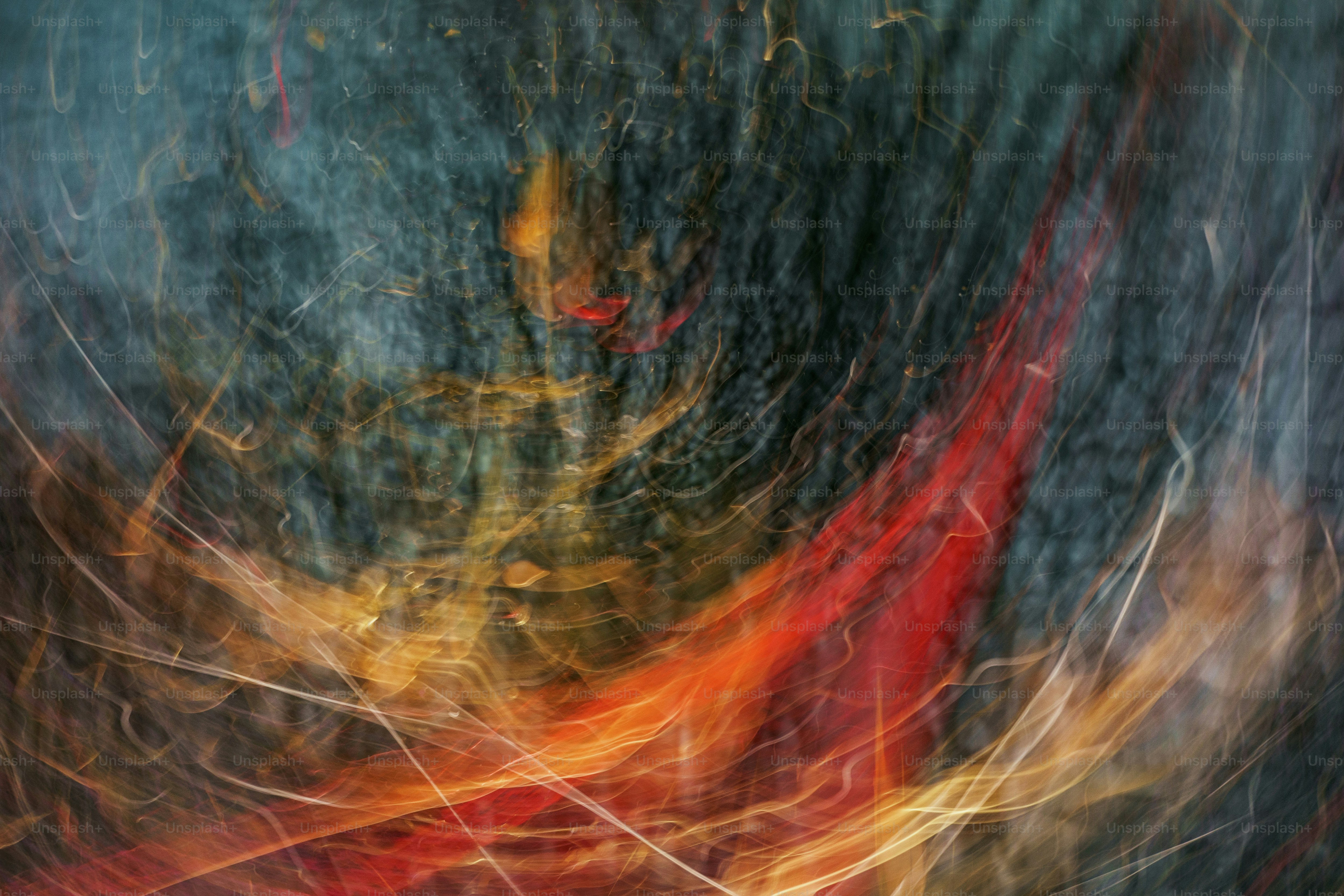 a blurry image of a red and yellow object