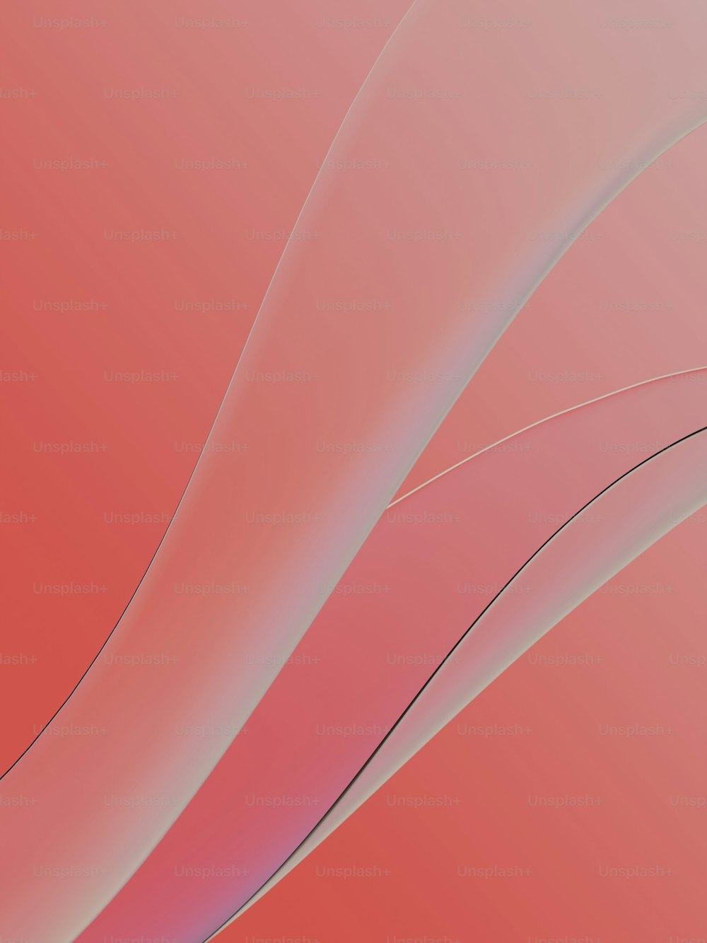 a red and pink background with curved lines