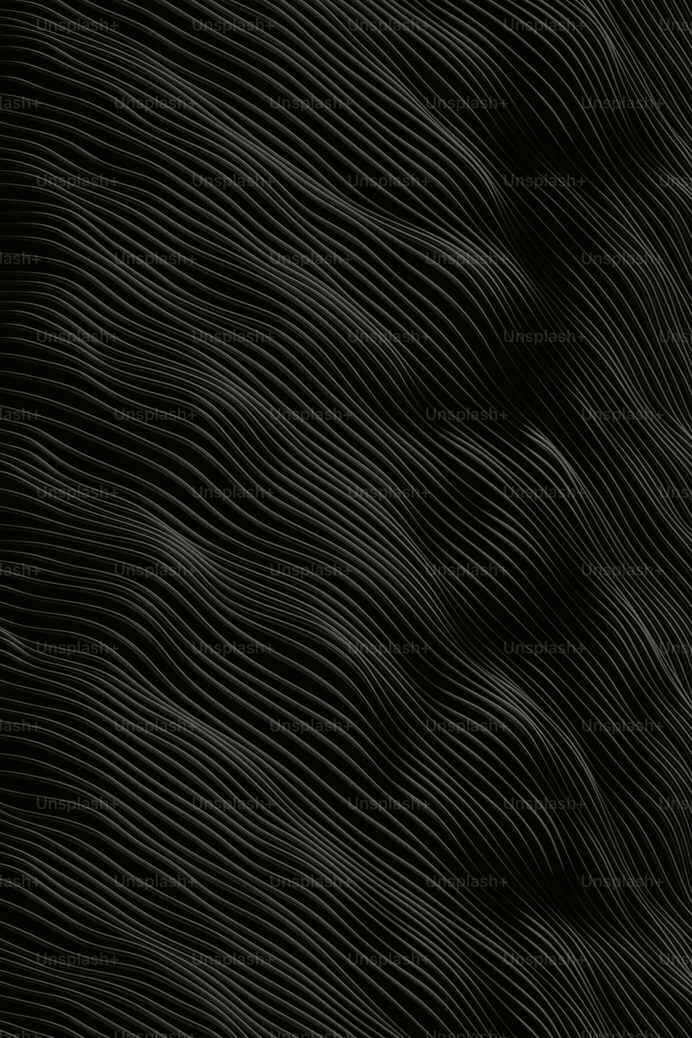 Un fond noir et blanc avec des lignes ondulées