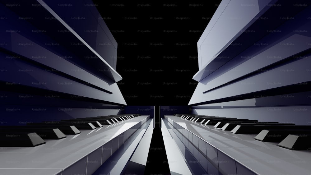 Une photo en noir et blanc d’un piano