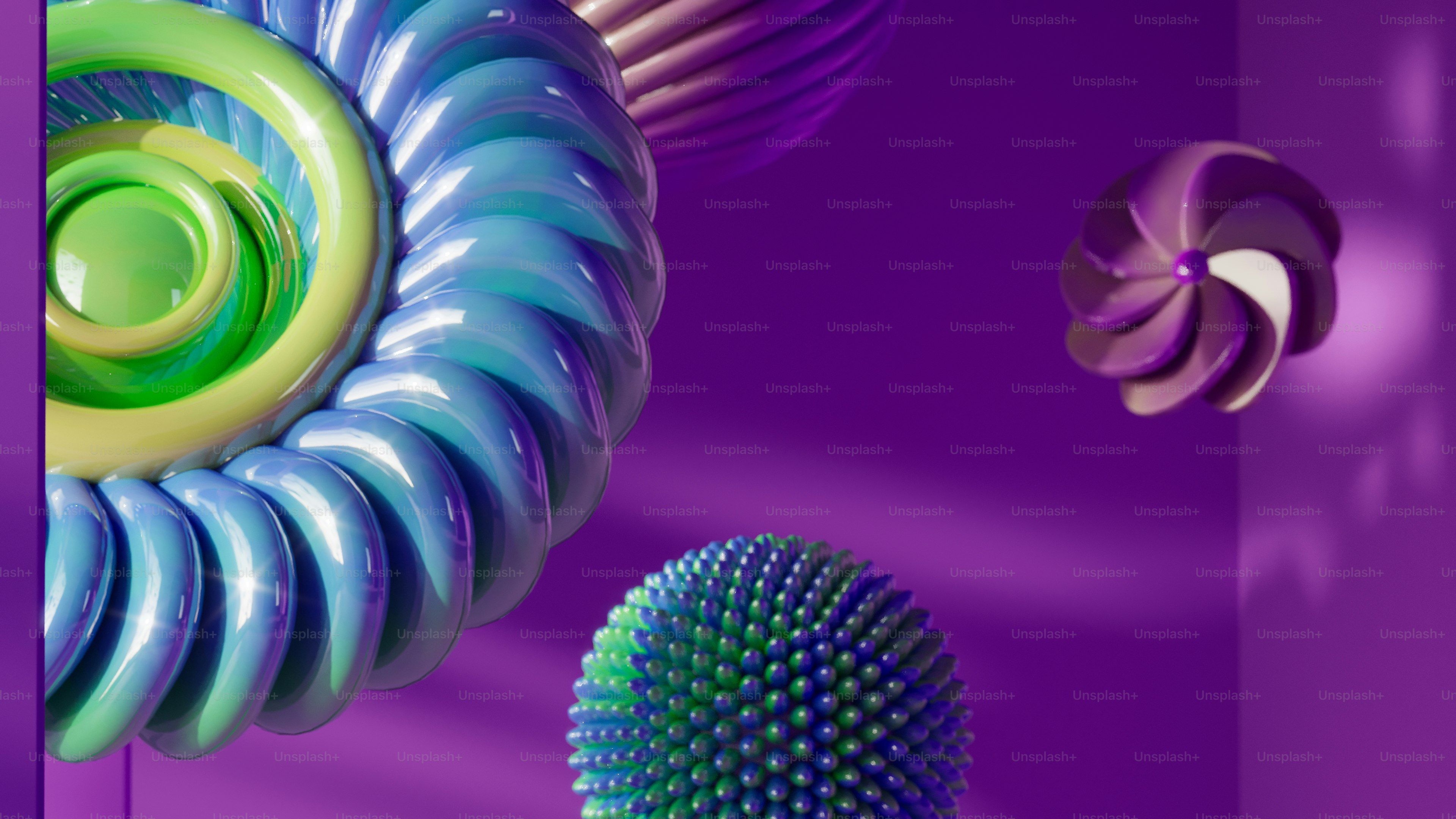 A bunch of different colored objects in a room photo – Abstract Image ...