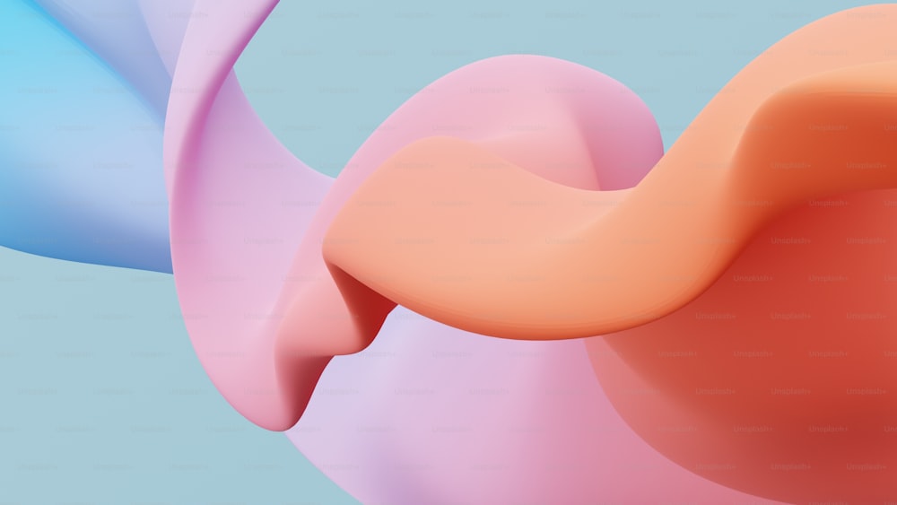 a close up of a pink and blue object