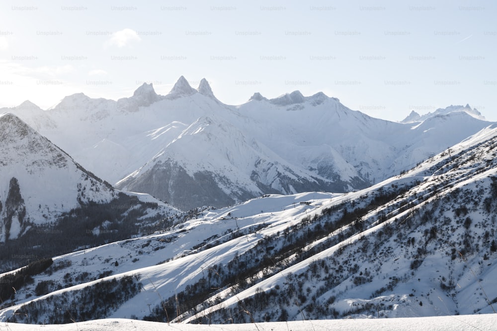 a man riding skis on top of a snow covered slope