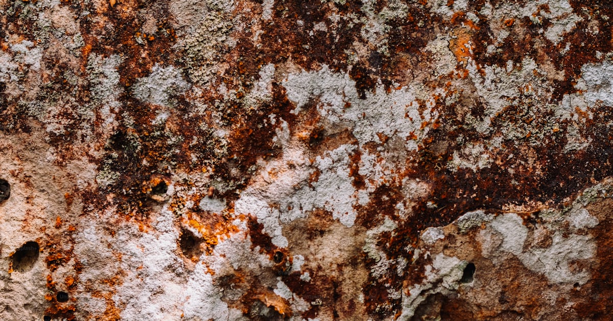 A close up of a rock with some dirt on it photo – Rust texture Image on ...
