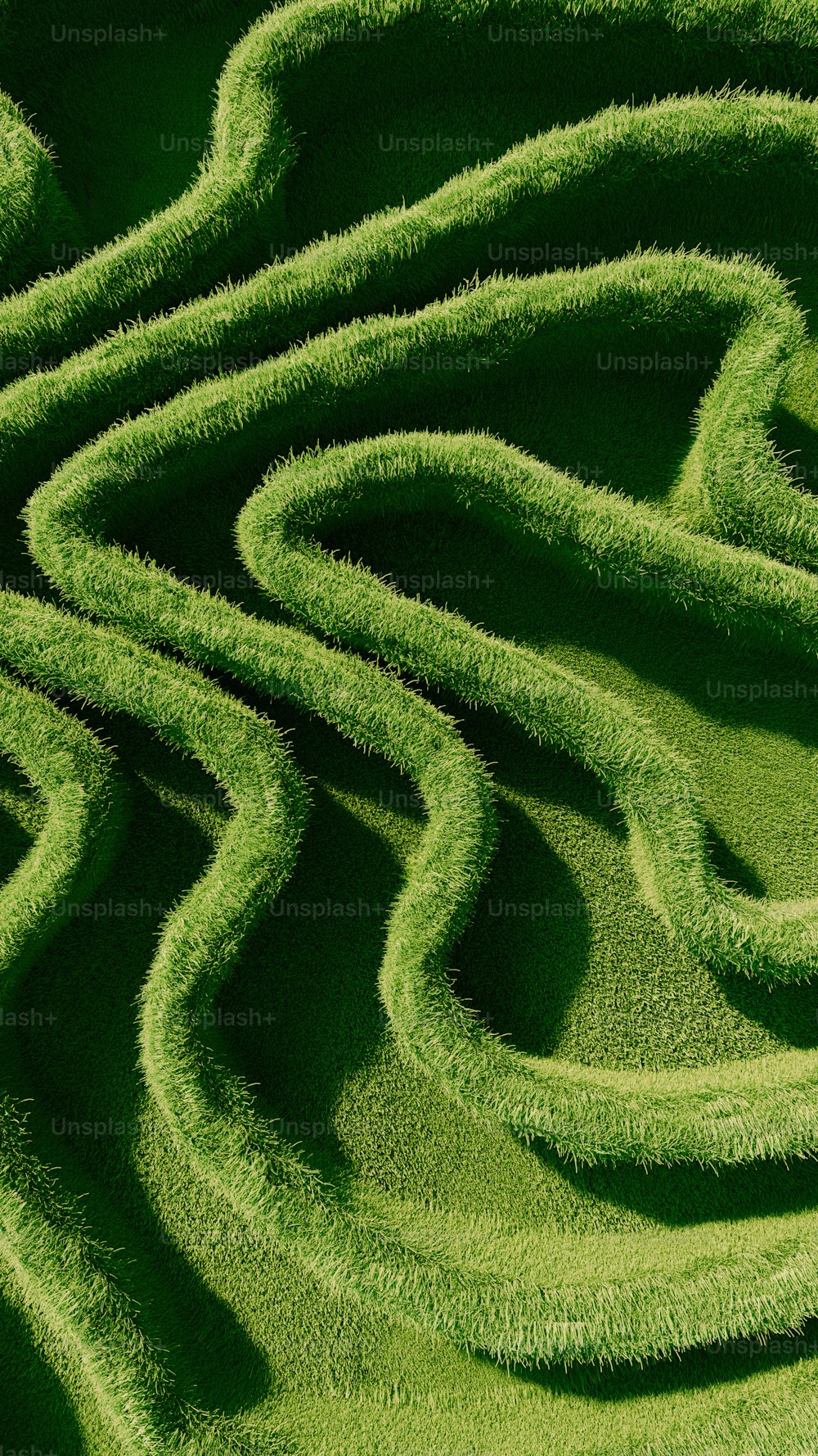 a close up of a green grass design